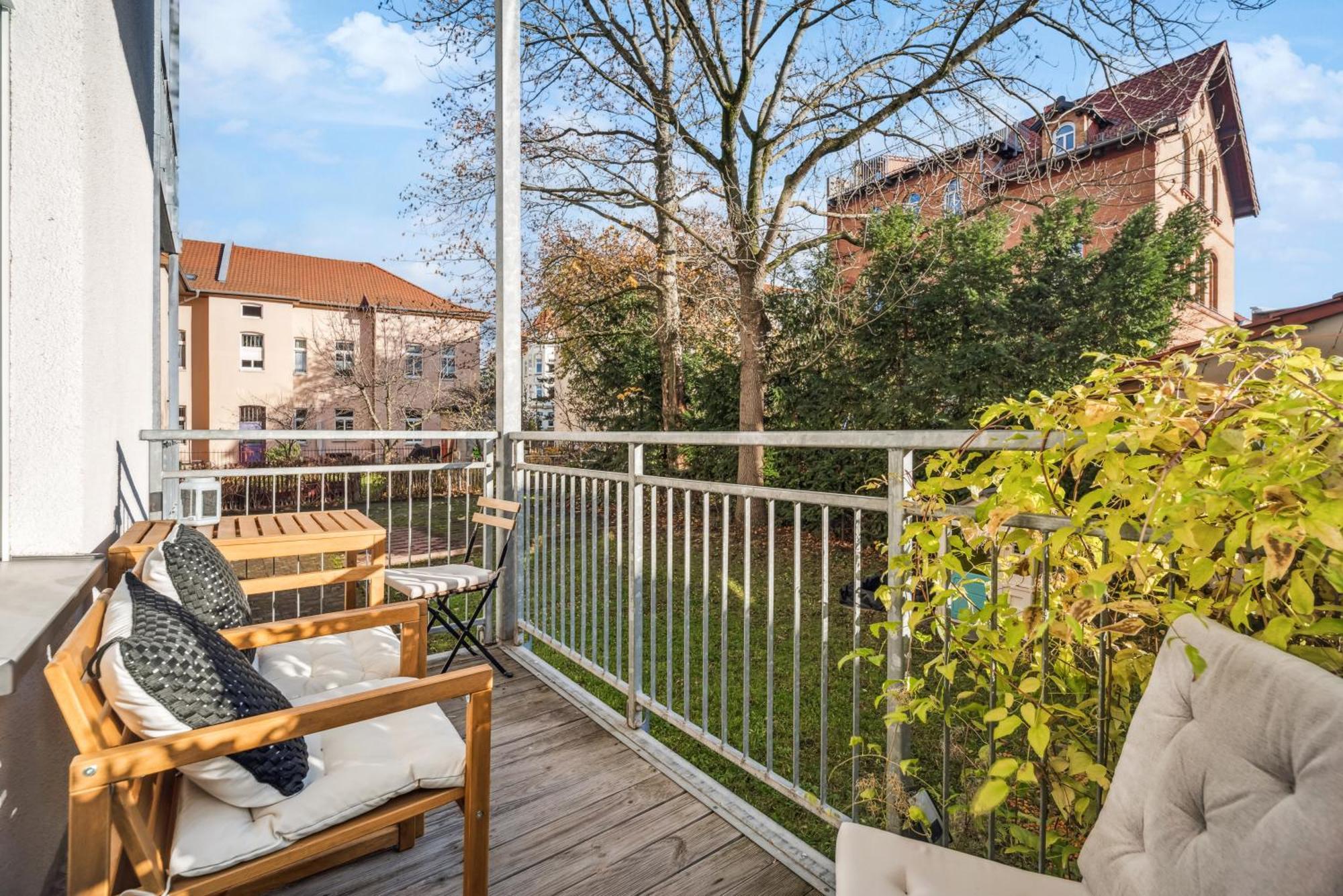 Ferienwohnung Roby-Erfurt Hbf-Nah, Balkon Exterior foto